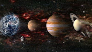 Dança dos planetas e a Lua nova