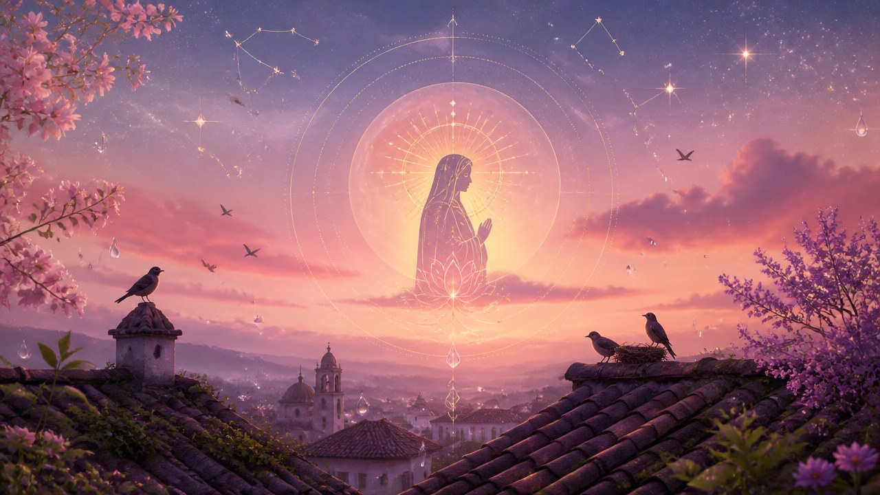 Arte editorial mística sobre Outubro: conheça o significado espiritual deste mês