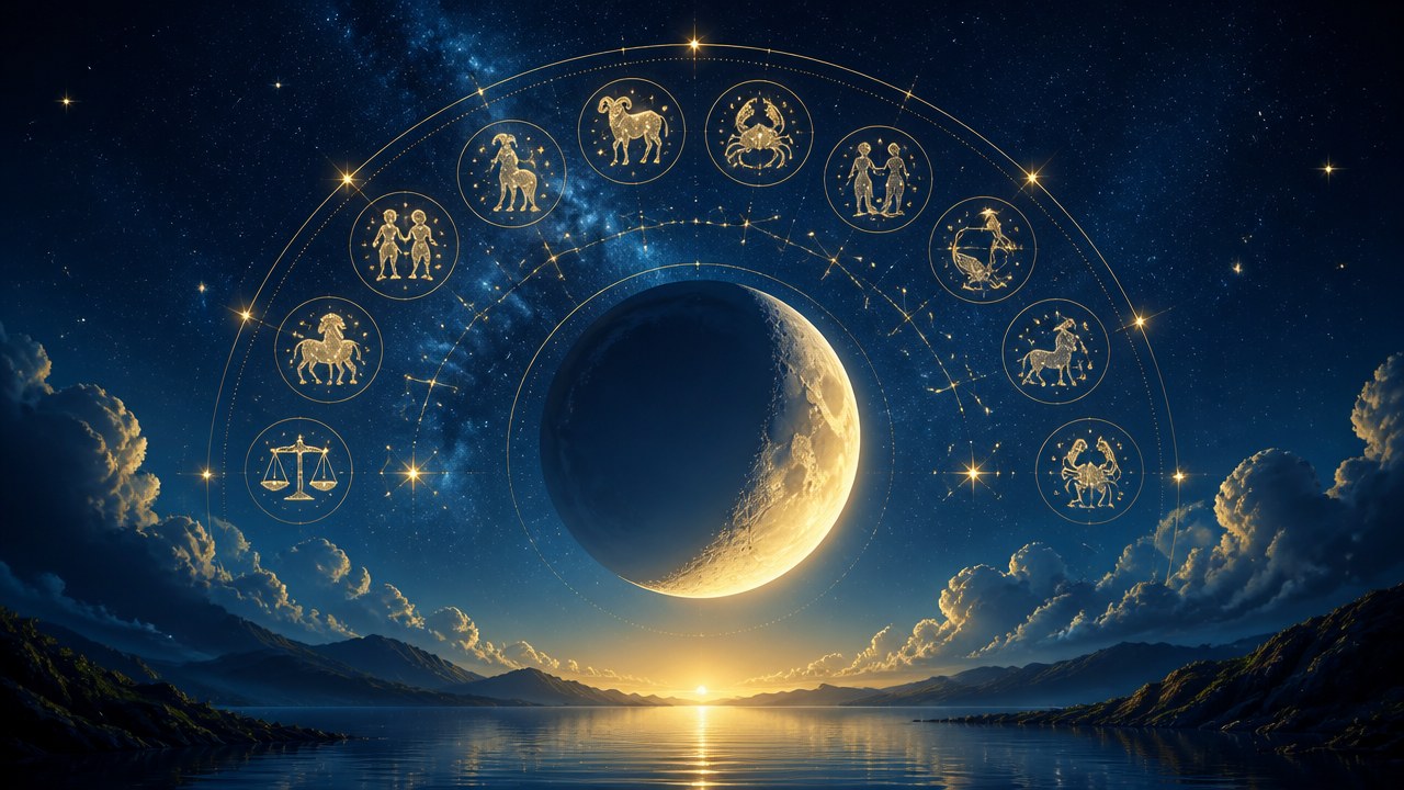 Arte editorial mística sobre Horóscopo do dia de hoje (07/09/2026): previsões dos signos para Segunda-feira