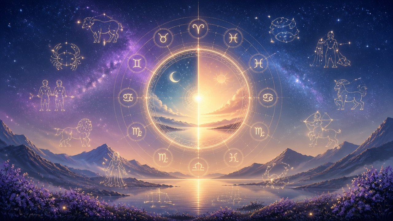 Arte editorial mística sobre Horóscopo do dia de hoje (22/09/2026): previsões dos signos para Terça-feira