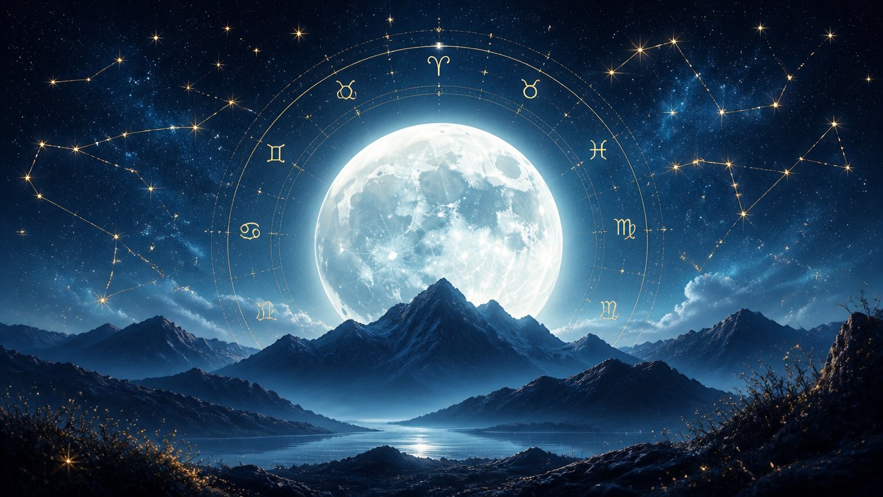 Arte editorial mística sobre Horóscopo do dia de hoje (26/10/2026): previsões dos signos para Segunda-feira
