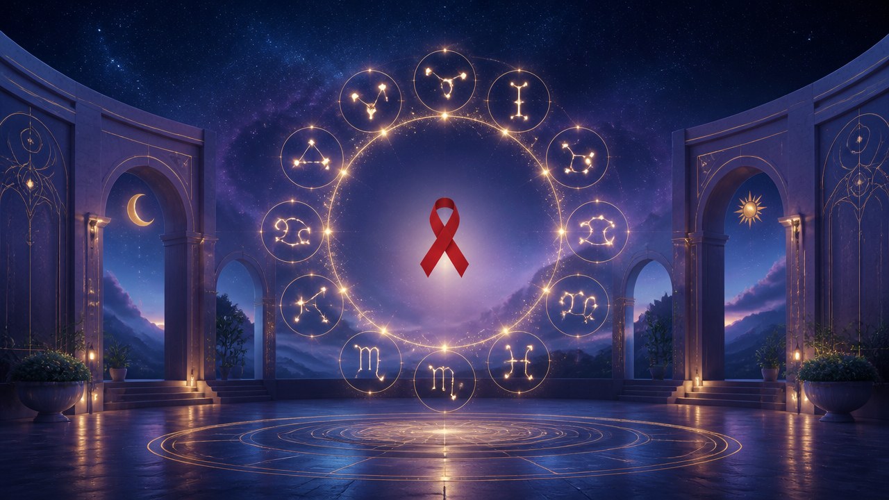 Arte editorial mística sobre Dia Internacional da Luta contra a AIDS: como cada signo lida com o preconceito