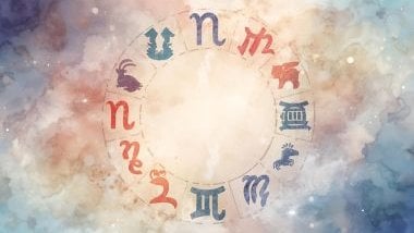 Imagem abstrata com cores suaves com o logo dos 12 signos do zodiaco.