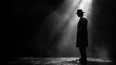 Imagem de um homem misterioso, usando um chapéu e um sobretudo, simbolizando a entidade Zé do Morro.