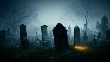 Imagem de um cemitério com as catacumbas em destaque, simbolizando o Exu 7 Catacumbas.