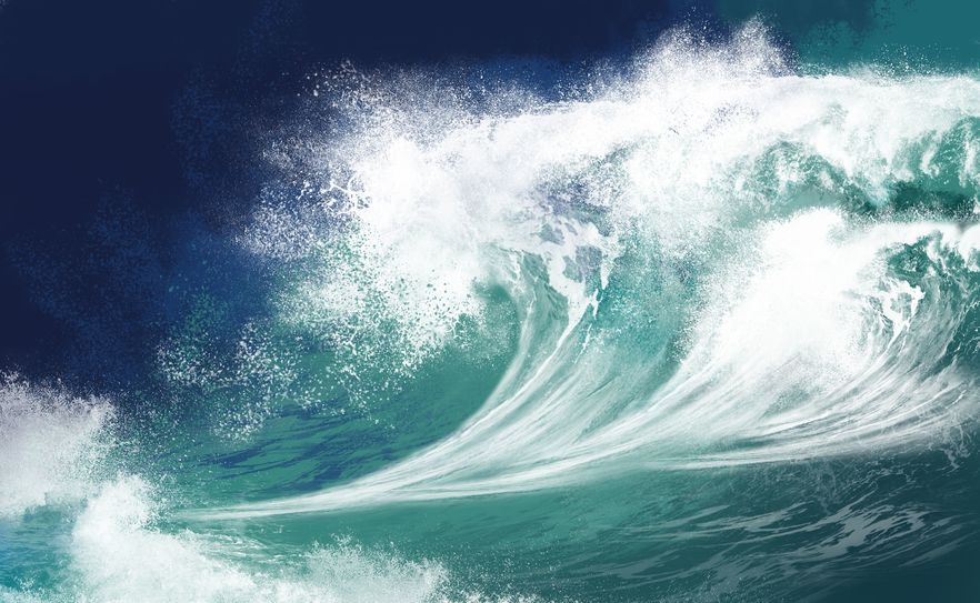 gnbd / 123rf Onda gigante à noite