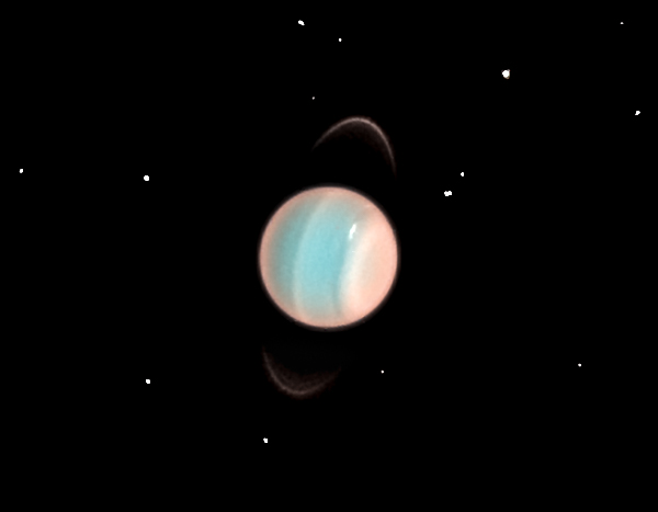 Foto do planeta Urano tirada em novembro de 2014
