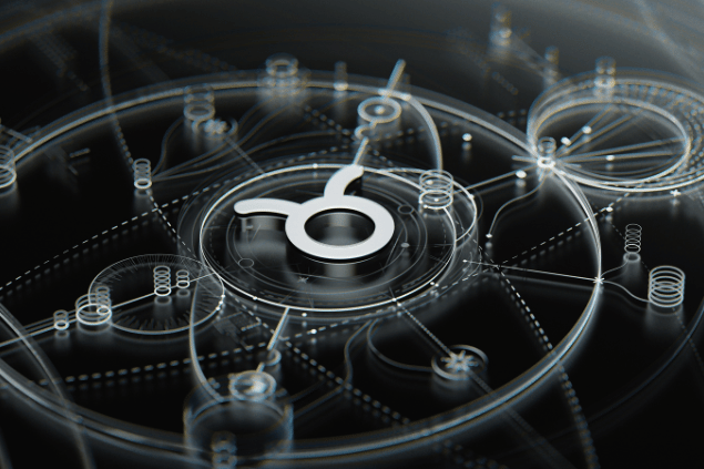 Da-kuk / Getty Images Signature / Canva Símbolo de Touro em destaque sobre fundo com elementos tecnológicos e circulares.