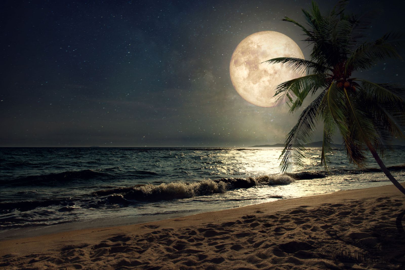 Lua cheia na praia
