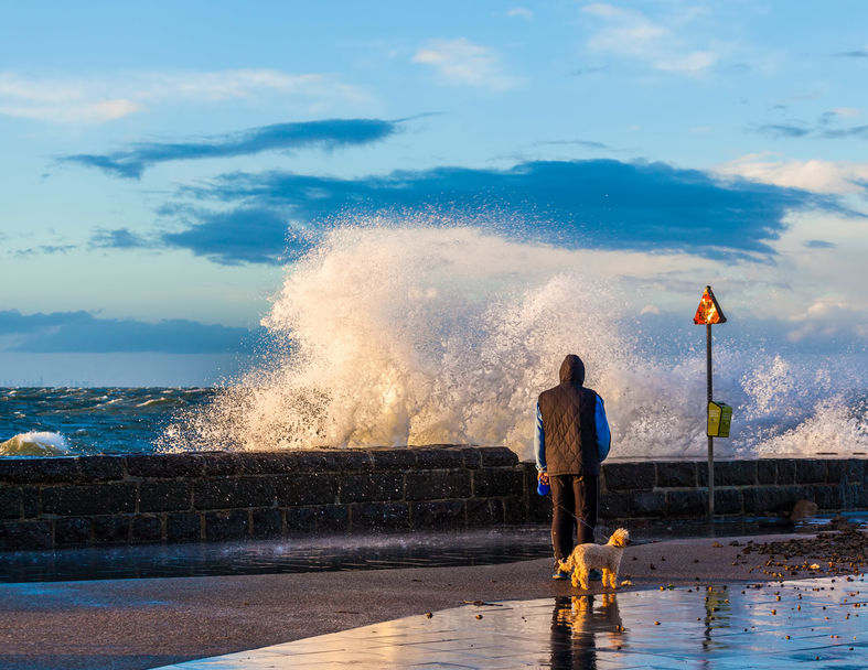 gregbrave / 123rf Homem vendo onda gigante