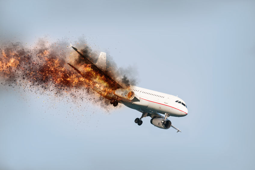 Avião explodindo