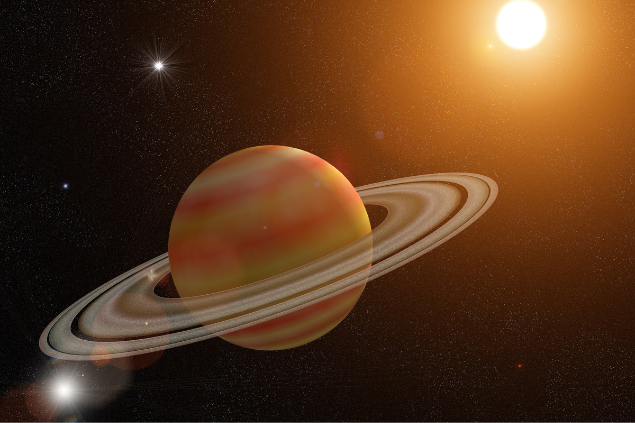 Planeta Saturno próximo ao Sol