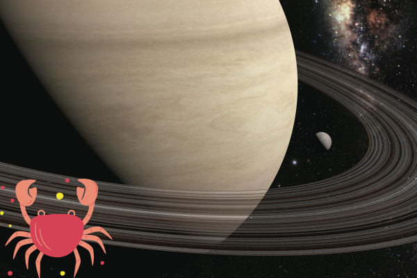 Ilustração do planeta Saturno em Câncer