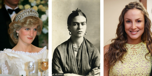 Imagem com três cancerianas famosas: Lady Di Spencer, Frid Kahlo e Claudia Leitte