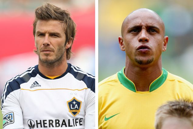 ph.FAB / Shutterstock.com / Photo Works Imagem em gride de David Beckham e Roberto Carlos