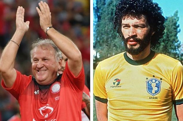 A.PAES - Shutterstock.com / Jorge Duran / AFP Imagem em gride de Zico e Sócrates, ex-jogadores brasileiros