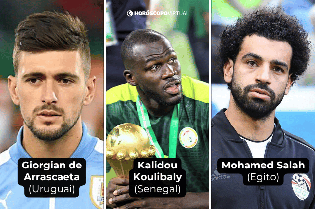 Montagem com os jogadores: (1) Giorgian de Arrascaeta, (2) Kalidou Koulibaly (3) Mohamed Salah.