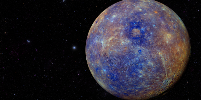 Planeta Mercúrio no meio do Universo