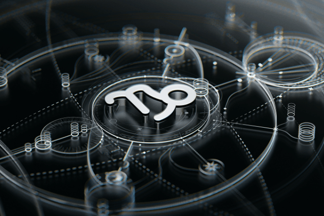 No foco da imagem, há o símbolo do signo de Capricórnio.