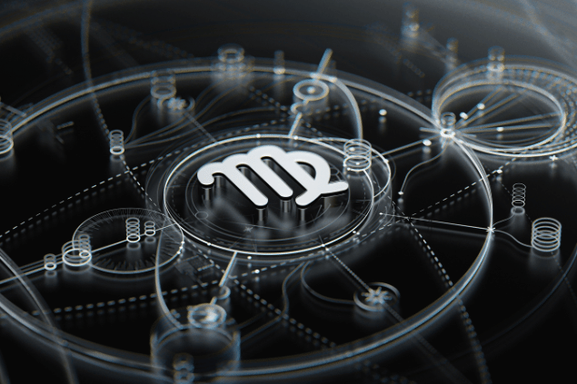 No foco da imagem, há o símbolo do signo de Virgem.