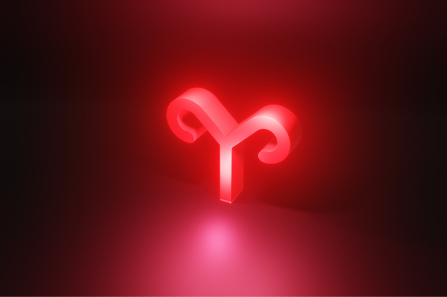 Símbolo 3D do signo de áries