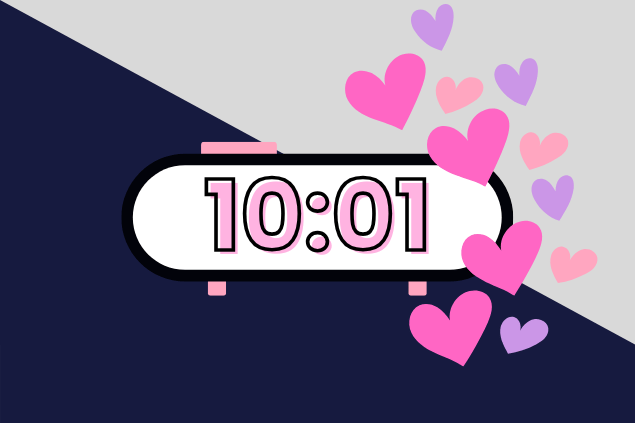 Imagem de um relógio marcando o horário das 10:01.