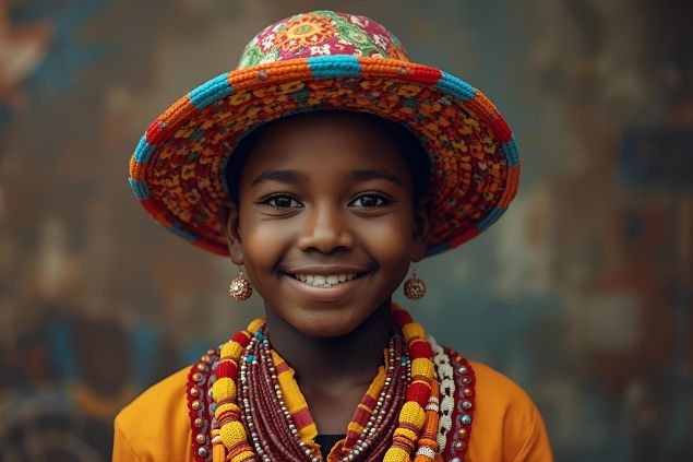 Canva/horoscopovIrtuAl Imagem do Erê Joãozinho, entidade criança da Umbanda, que usa roupas coloridas, leves ou em tons vibrantes, simbolizando pureza, inocência e alegria. Frequentemente usa chapéus, bonés ou pequenos acessórios lúdicos.