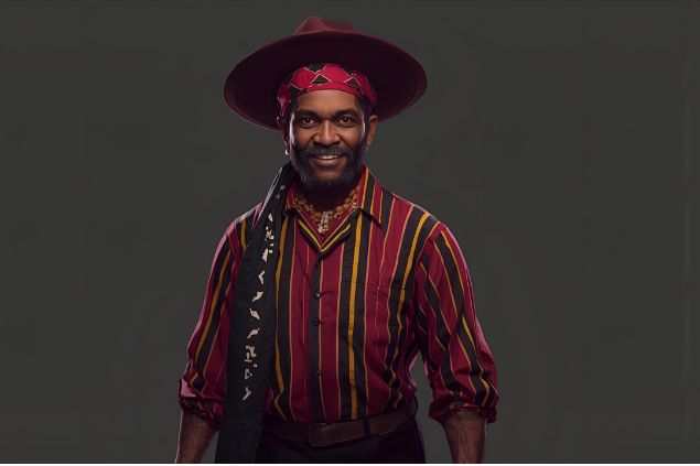 Canva/horoscopovIrtuAl Imagem do malandro da Umbanda chamado de Camisa Listrada. Ele costuma vestir camisas listradas, geralmente em cores como vermelho, preto e dourado, combinadas com calças escuras ou coletes, simbolizando força e sua identidade de malandro protetor. Chapéus ou lenços completam seu visual, reforçando seu estilo.