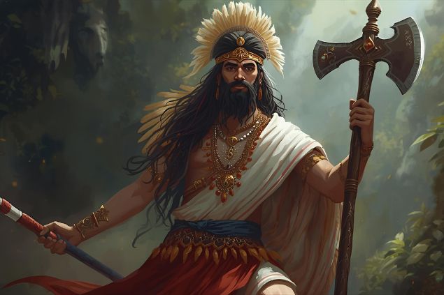 Canva/horoscopovIrtuAl Imagem de Oxaguiã que é representado com vestes brancas e vermelhas, simbolizando pureza e energia vital. Frequentemente carrega um machado ou bastão, representando força, ação e transformação.