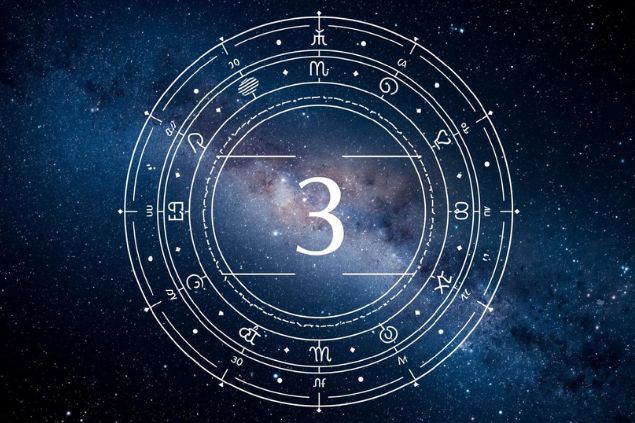 Canva/horoscopovIrtuAl Imagem do glifo de aquário, representado por duas linhas onduladas junto com o número 3 posicionados no centro de uma mandala astrológica com fundo do universo.