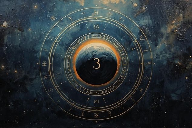 Canva/horoscopovIrtuAl Imagem de Lilith em uma mandala astrológica com o número 3 no centro.