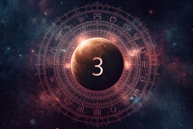 Canva/horoscopovIrtuAl Imagem de Plutão em uma mandala astrológica com o número 3 no centro.