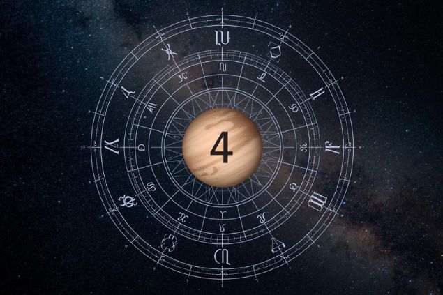 Canva/horoscopovIrtuAl Imagem de Plutão dentro de uma mandala astrológica com o número 4 no centro.