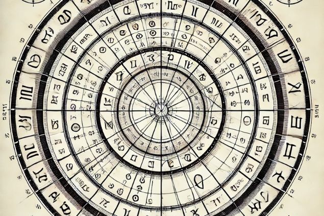 IA / Canva / Horóscopo Virtual Imagem do mapa astral com as 12 casas zodiacais. Você pode ver a disposição das casas e os signos ao redor, representando o formato tradicional de um mapa natal.