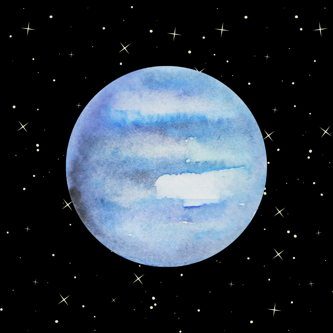 Representação do planeta Netuno no signo de Áries