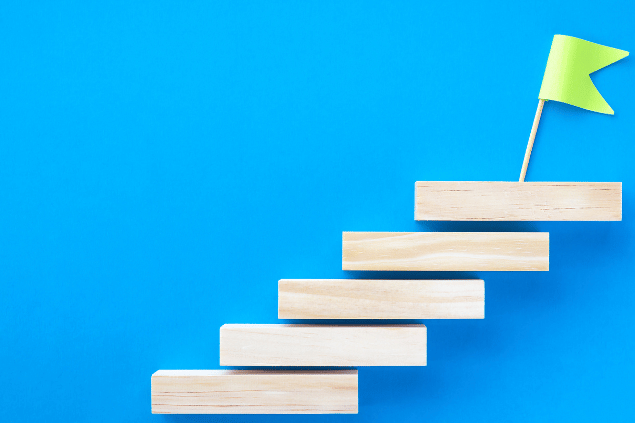 Conceito de alcançar objetivos e sucesso. 