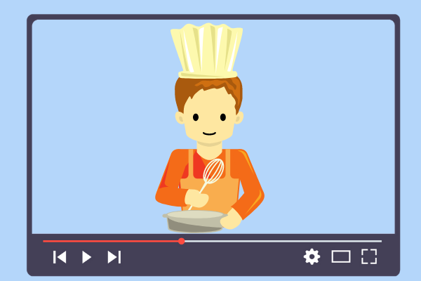 Ilustração de cozinheiro com borda do youtube 