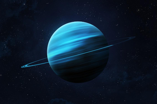 Ilustração do planeta Urano visto do espaço