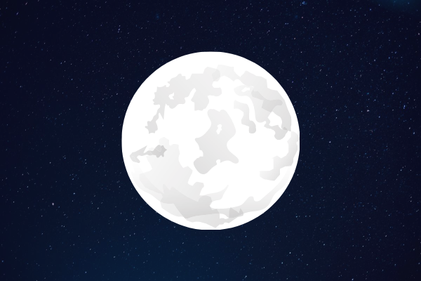 Ilustração da Lua vista do espaço.