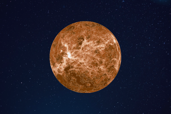 Ilustração do planeta Mercúrio visto do espaço