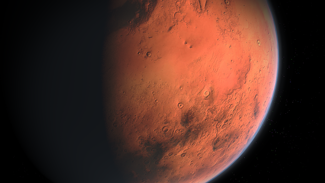 Planeta Marte no meio do Universo