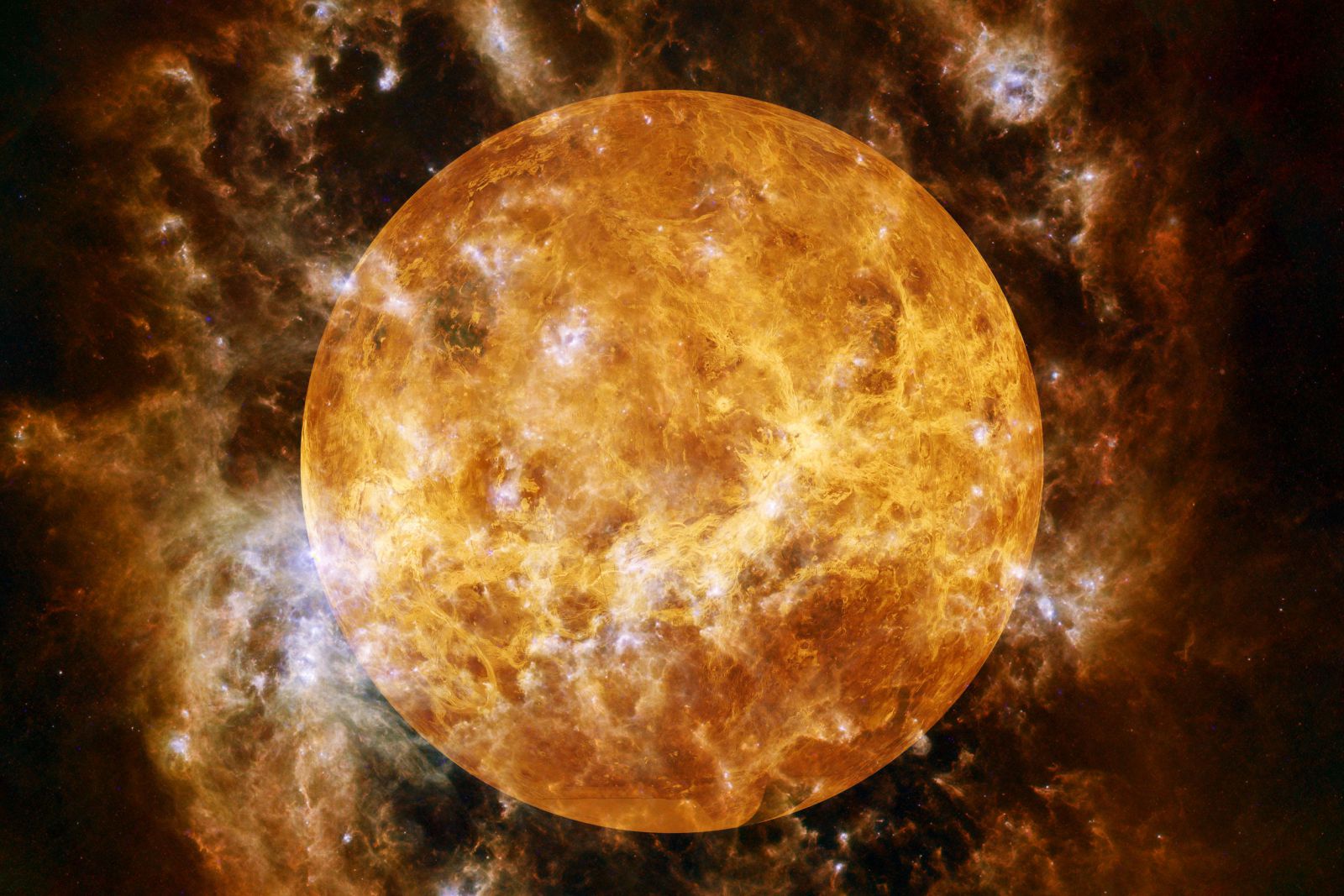 123rf/Evgenii Puzanov Foto do planeta Vênus de perto.