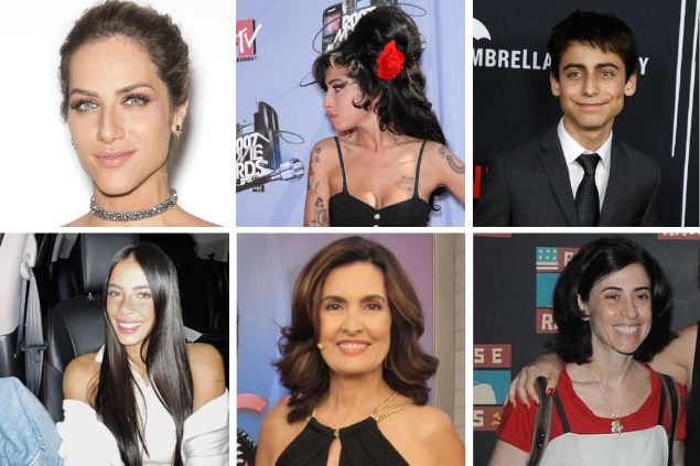 Grid: Giovanna Ewbank, Amy Winehouse, Aidan Gallagher, Sabina Hidalgo, Fátima Bernardes, Fernanda Torres.